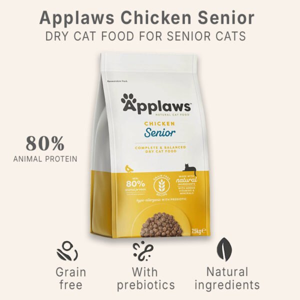 Applaws Chicken Senior – Dry Cat Food for Senior Cats 7.5kg