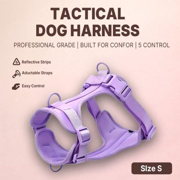 Tactical Dog Harness – Lavender (Size S)